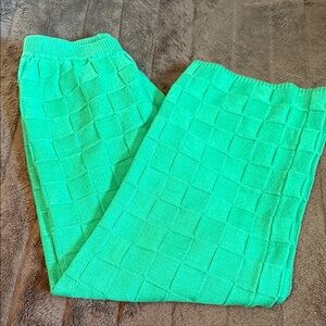 Cider Vibrant Green Knit sweater pants